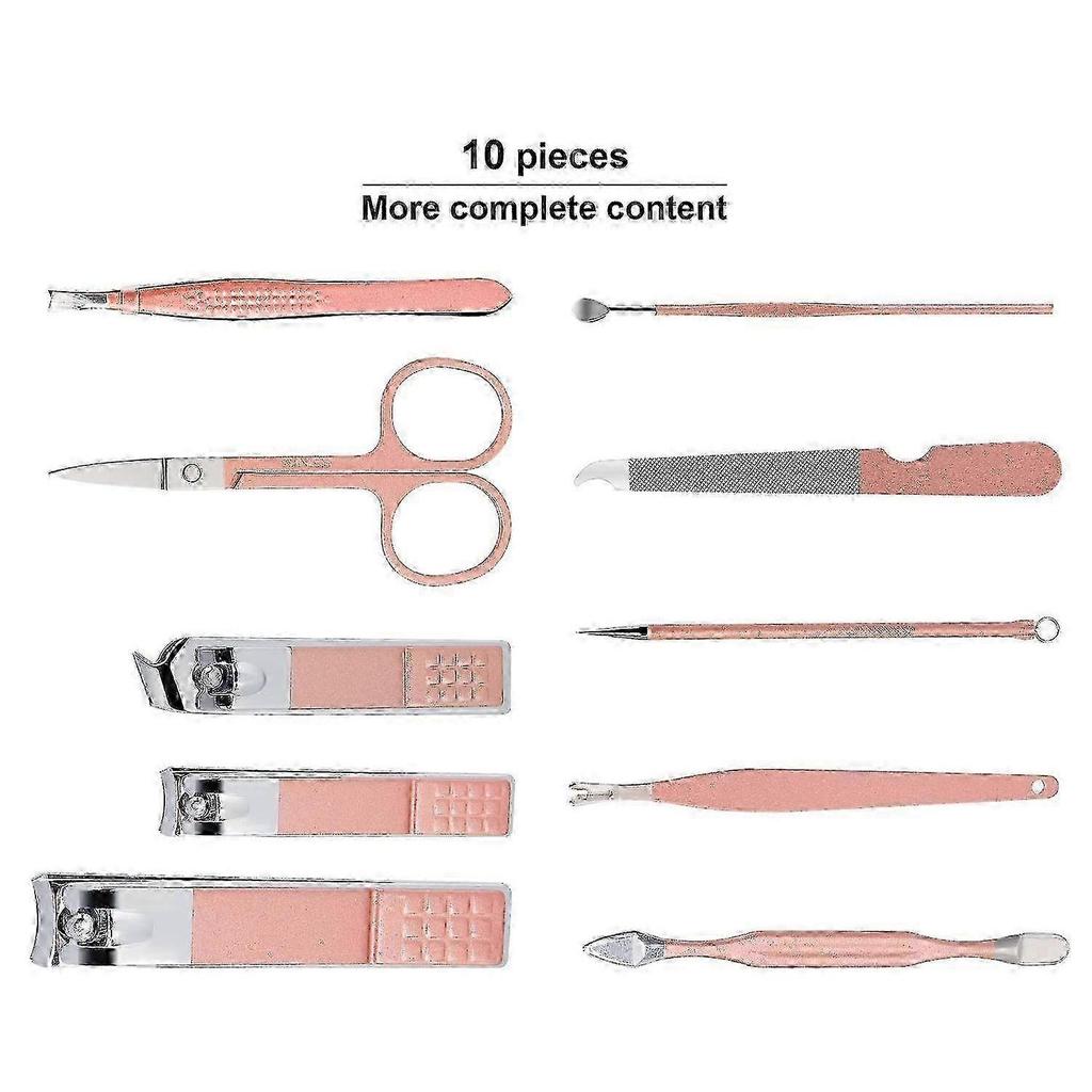 2025 Manicure Set, Mini Nail Clippers, Travel Set, Grooming and Pedicure Tools, 10 Pieces, Stainless Steel Grooming Set