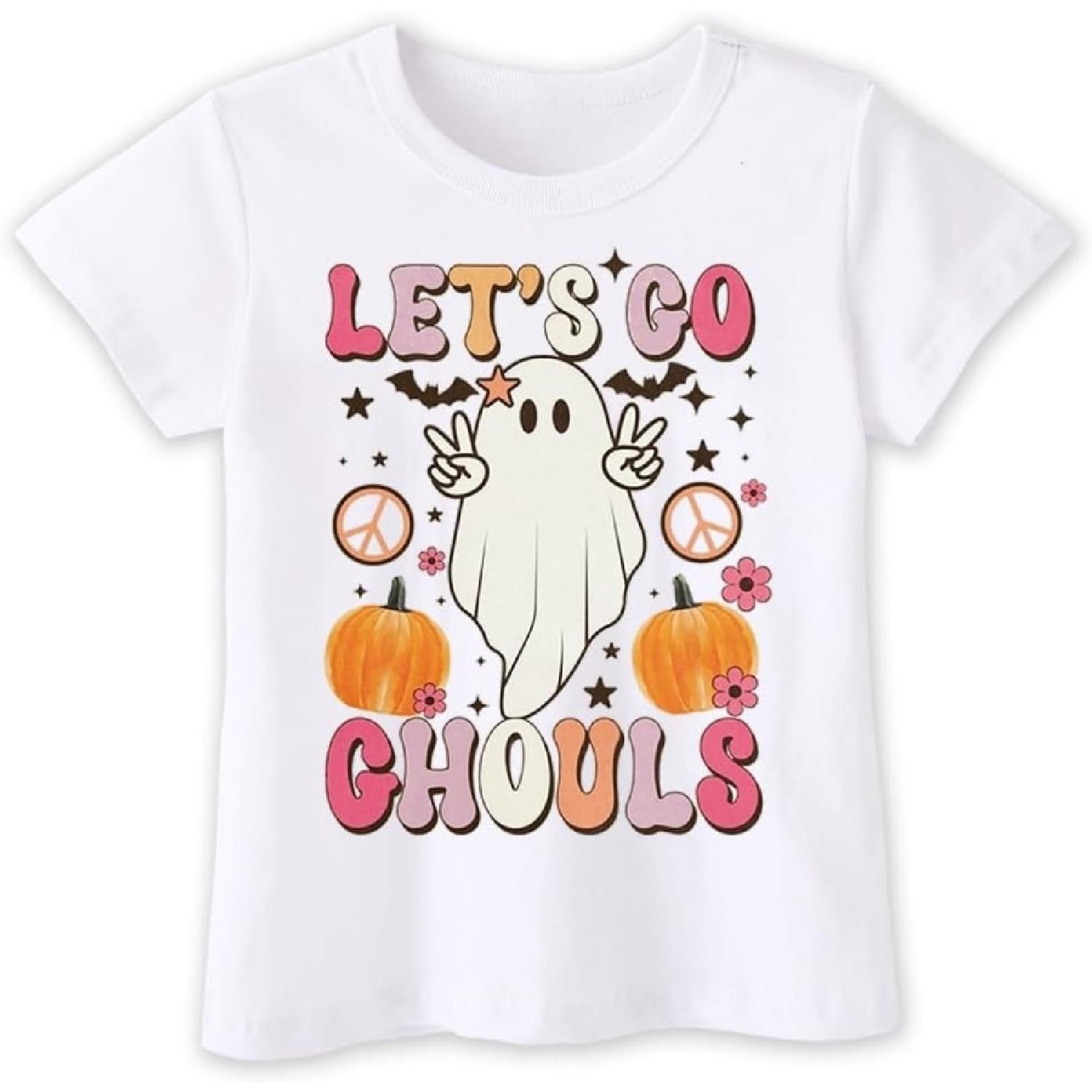 Toddler Halloween Shirts for Boys Kids Girls, Cute Spooky Pumpkins Ghosts Bats Witches and Monsters Halloween T Shirt_ 2-6T S