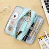 Large Capacity Pencil Case 3 Compartment Pouch Pen Bag for School Teen Girl Boy Men Women,Light Blue