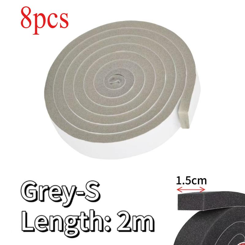 1-10Rolls Door Window Sealing Strip Self-Adhesive Sponge Foam Soundproof Tape Windproof Dustproof Door and Window Gap Seal Strip