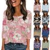 343/4 Sleeve Shirts For Women Cute Print Graphic Tees Blouses Casual Plus Size Basic Tops Pullover