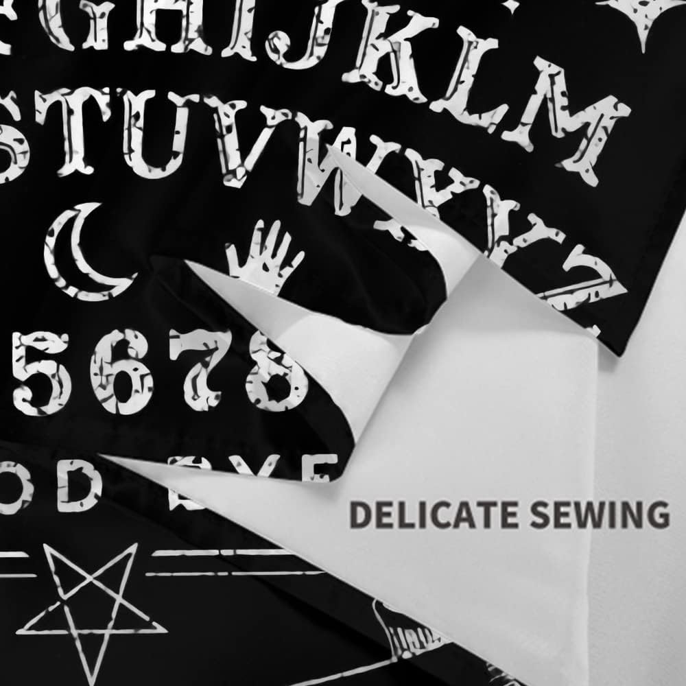 NiYoung Halloween Decorations Cool Tapestry Wall Hanging, Vintage Skeleton Magic Ouijaes Board Black Tapestries, Retro Goth Skull Art Tapestry Home