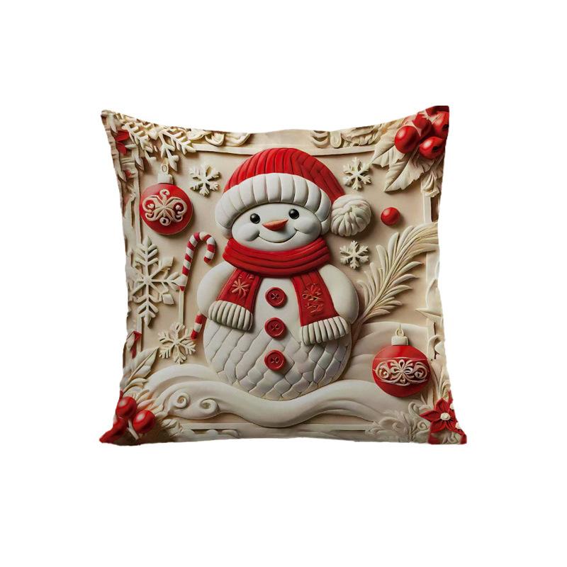 

Рождественская декоративная подушка с принтом праздничная атмосфера украшение гостиная дом декоративная подушка наволочка на диванную подушку 45x45cm