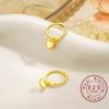 Mini Heart Charm Huggie Hoop Earrings for Women | 925 Sterling Silver | Dainty Gold/Silver Small Hoop Earrings Jewelry Gift