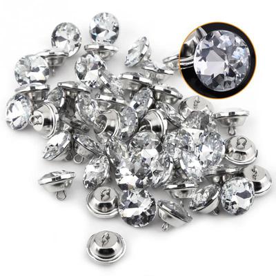 50pcs Crystal Flower Sofa Decor Sewing Buttons for Headboard Upholstery 20mm