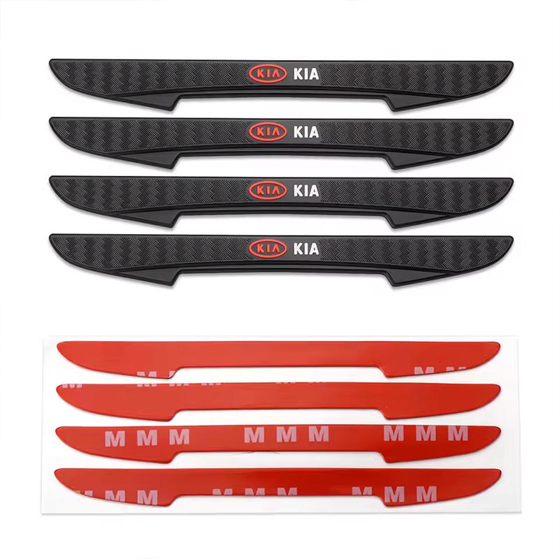 For Kia Morning Picanto Rio Stonic Sportage Ceed Optima Forte 5 3 Car Logo Anti-collision Strip Auto Door Bumper Protector 4Pcs