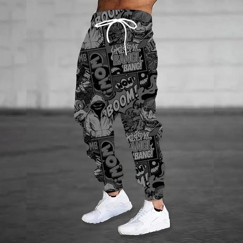 

Весна Осень Мужские 3D Цифровой Принт Jogger Спортивные Штаны Мужские Повседневные Беговые Брюки Молодежные Мужские Спортивные Брюки Хип-Хоп XL серый