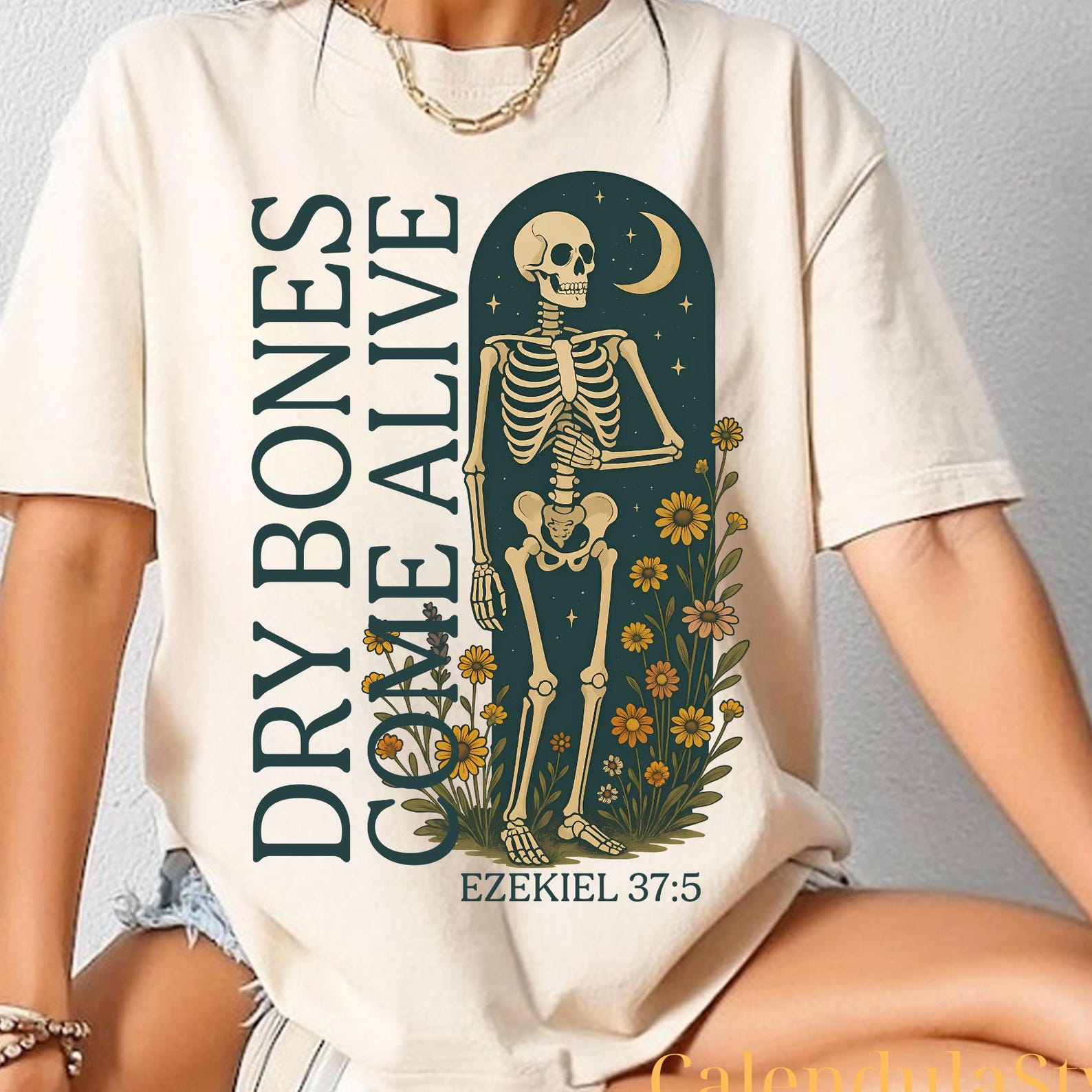 Dry Bones Come Alive Catholic Shirt, Christian Skeleton Shirt, Halloween Jesus Shirt, Ezekiel 37:5 Tee, Halloween Skeleton Shirt L