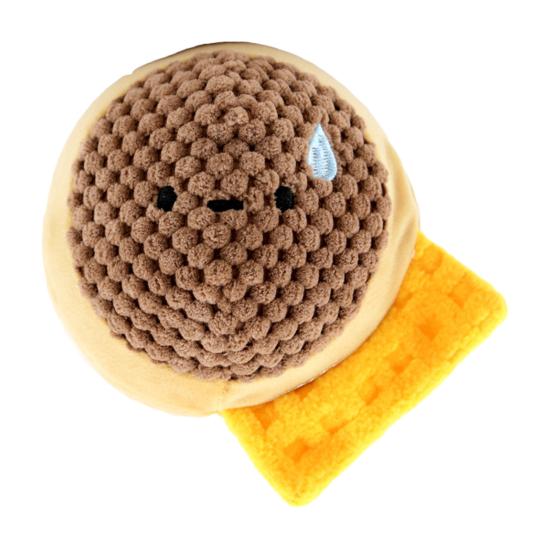 

Plush Toast Dog Chew Toy with Squeaker Crinkle Paper Hot Dog Sandwich Burger Bread Teething Cleaning Food Dispersing Interactive Toy