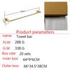 Wall-Mounted Gold Towel Rack and Storage Shelf - 304 Stainless Steel Bathroom Accessories Set