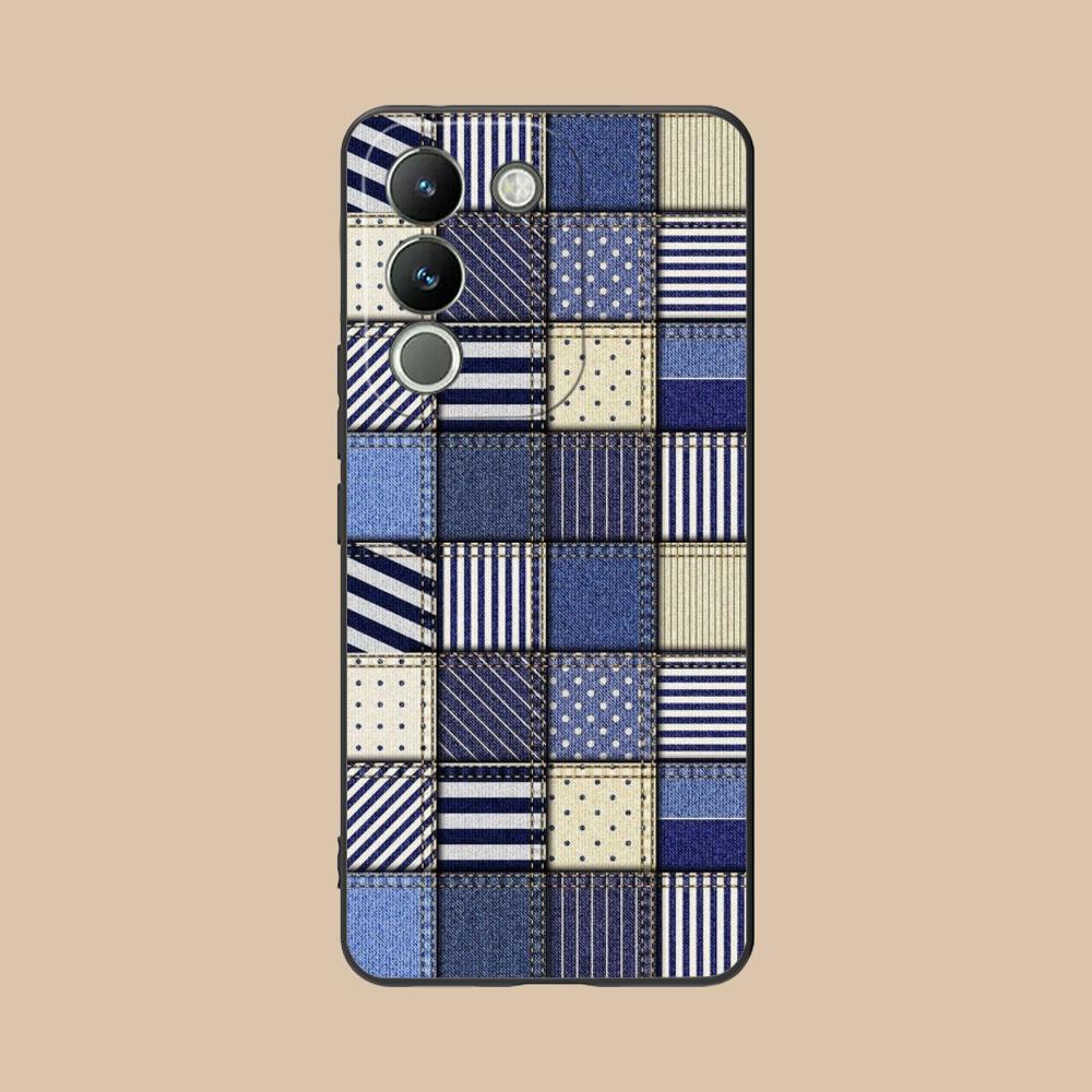 Jeans Texture Mobile Phone Case for VIVO V60 V50 V40 V30 V29 V27 V25 V23 Pro Lite 5G Colorful Printing Cover Luxury Cover Pretty
