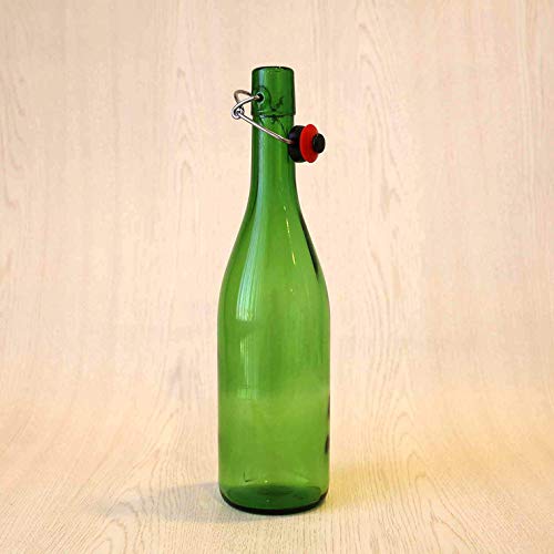 Aderia Swing Stopper Bottles, 720ml Green, Set of 3 [Glass Bottles with Airtight Caps], Made In Japan, MC-408