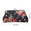 Monedero Floral, Monedero con Cierre de Beso de Rosa para Mujeres Niñas Billeteras Lindas de Moda con Cierre Monedero de Coche Vintage