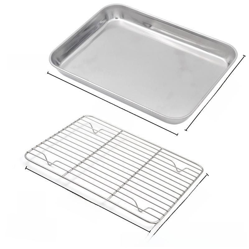 

Прямоугольная тарелка из нержавеющей стали с фильтром-сеткой для жарки, приготовления на гриле и на пару