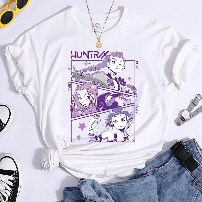 Hot K-Pop Demon Hunters Funny Summer T-Shirt Harajuku Saja Boys Derpy Tiger Print Fashion Short Sleeve Summer Casual T-Shirt Top