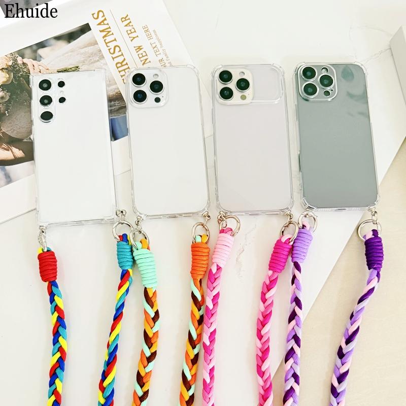 Braid Lanyard Case For Samsung Galaxy S26 Ultra S25 FE S22 S21 S20 S23 S24 Plus A17 Crossbody Cord Strap Soft TPU Clear Cover