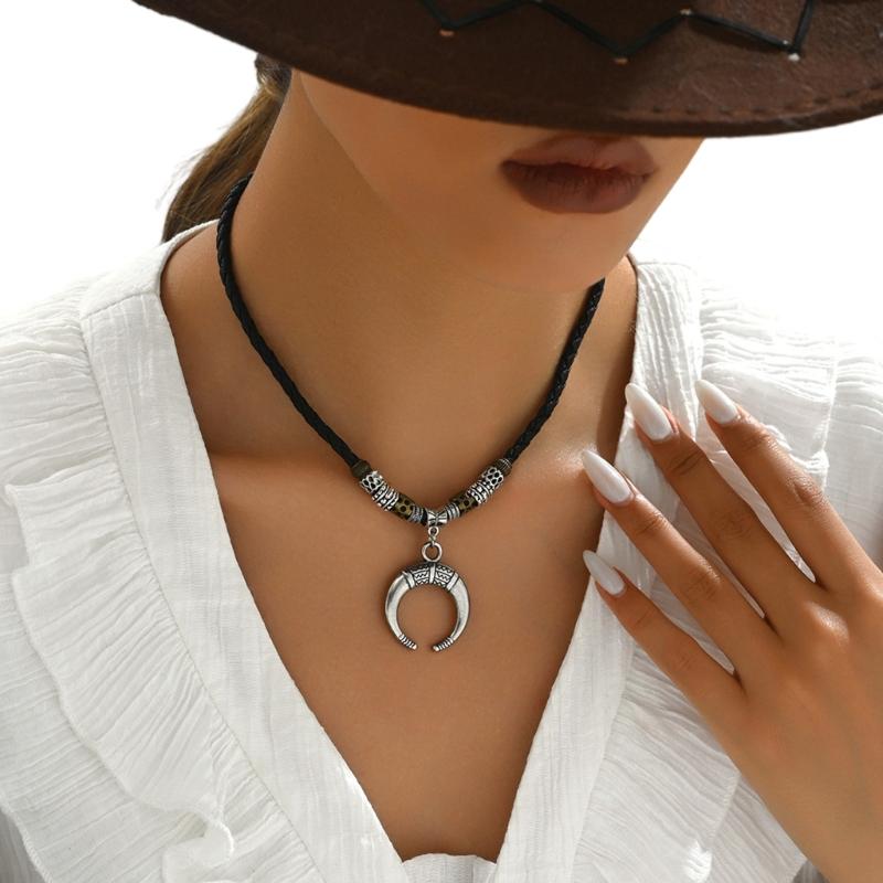 Elegant Modifiable Marine Sphere Necklace With Thin Faux Leather Cord For Stratified Jewelry Appearance