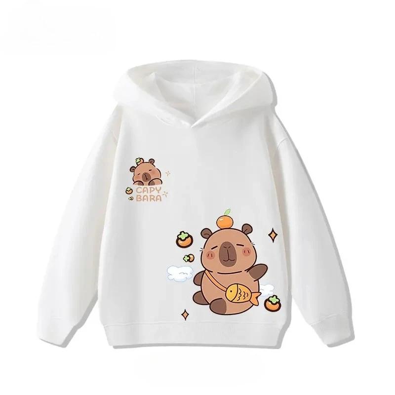 Children's Cartoon Adorable Capibara Autumn Fashion Boys Girls Loose Outdoor Street Kids Hoodies