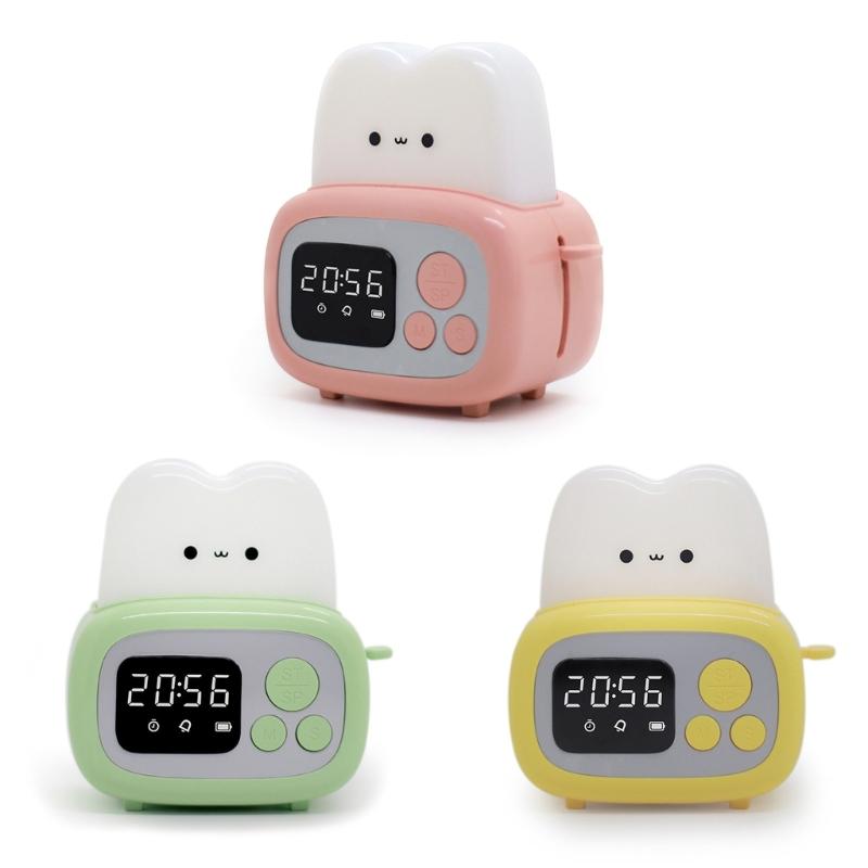 Bread Machine Shaped Alarm Clock Lamp Glowing Led Light Ornament for School Office Dormitory Holiday Decoration