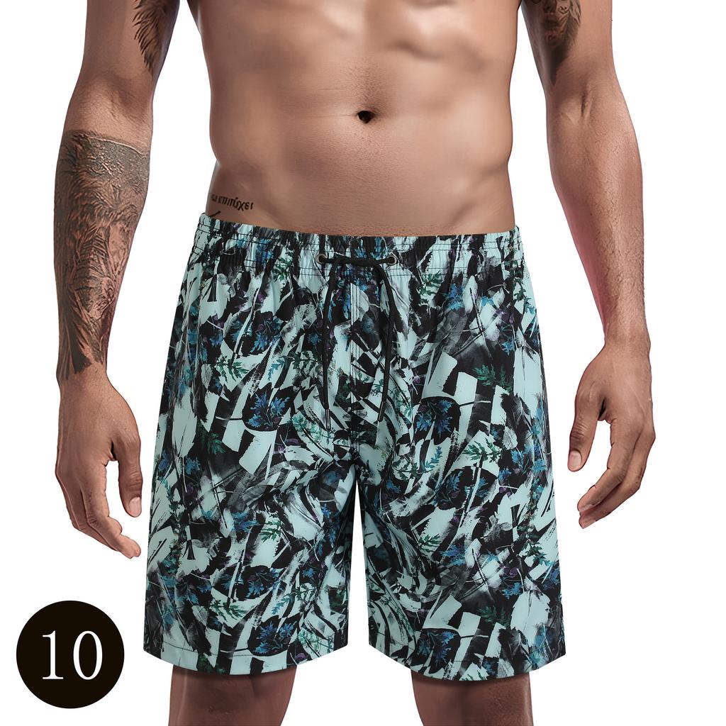 Men's casual shorts, men's shorts 2025 model, featuring tree branch and leaf patterns