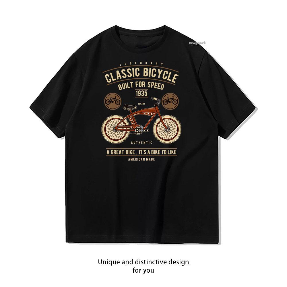 1935 Classic Bicycle Speed Graphic TShirt Cotton T Shirt Unisex Adult Couple Streetwealtops Tee Short Sleev Casual
