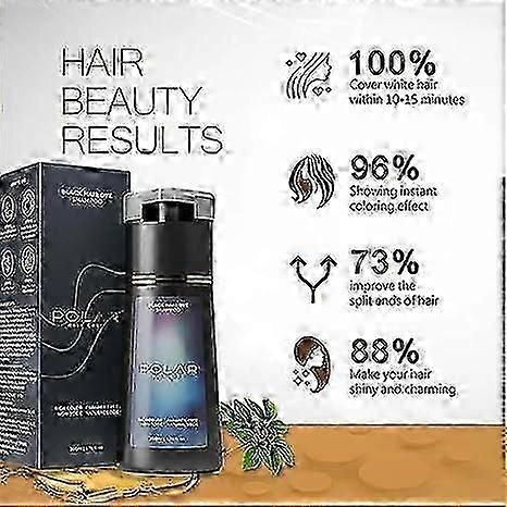 Hair Dye Shampoo,Polar Hair Dye Shampoo, Polar Haircare Instant Dye Shampoo, Natural Hair Color Shampoo for Gray Hair Coverage, Suitable for Women & M