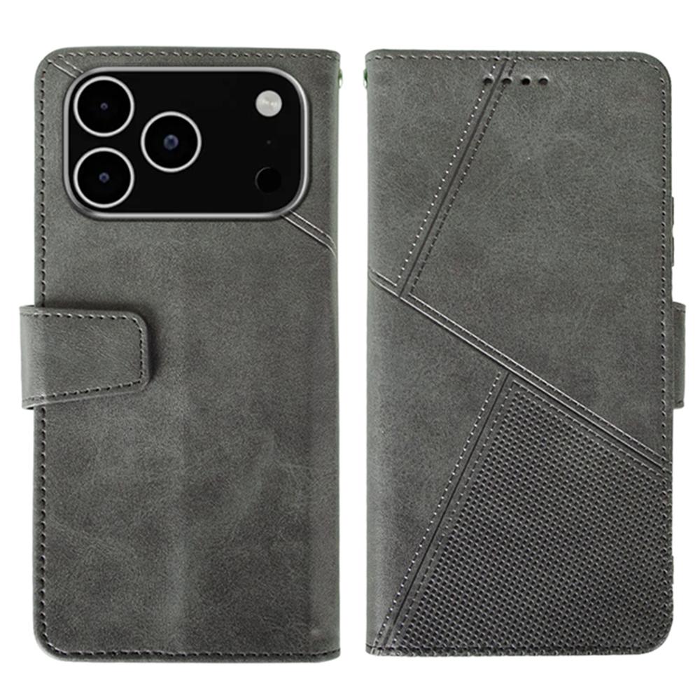 IDEWEI For iPhone 17 Pro Max Case Leather Wallet Phone Cover Stand Calf Texture