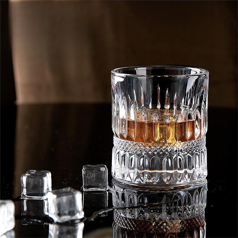 2pcs Sets Cocktail Glass Thick Bottomed Wine Glass Whiskey Glass Creative Ice Hockey Cup Coffee Mug Drinking Glasses Party Tools