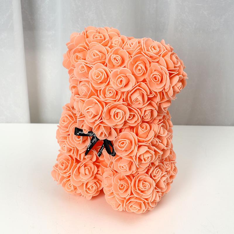 

Искусственный цветок Единорог PE Пена Роза Медведь Для Подарка Девушке На День Рождения Валентина Вечный Цветок Small Bear оранжевый