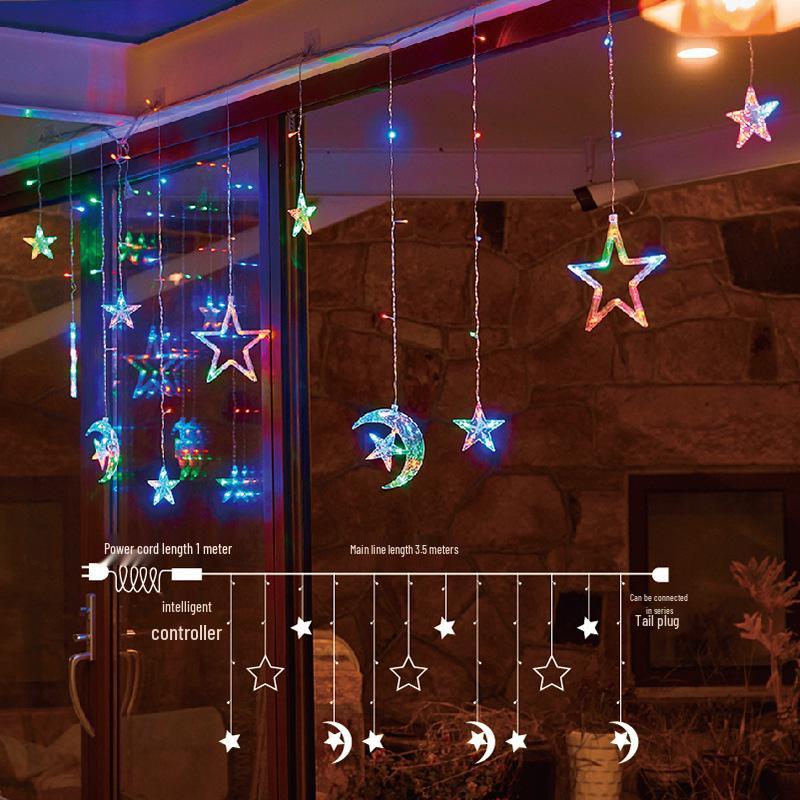 LED Star String Lights: Colorful Flashing Decorations for Bedroom, Party, and Atmosphere Enhancement.