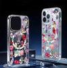 Coque Magnétique Colorée Tête de Mort pour iPhone 15/16/17 Pro Max - Couverture Complète, Transparente