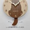 Shiba Inu Brown Wall Clock with Pendulum, Wooden Design, Quiet, Natural, Stylish, Dog Lover's Gift, Dog Motif, Nordic Style, Cute, Wagging Tail