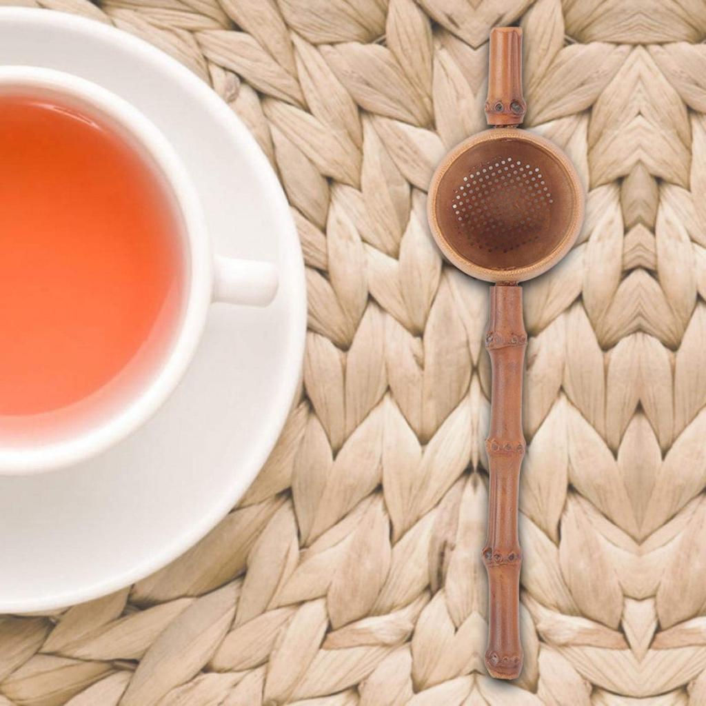 Natürlicher Bambus Tee Filter Sieb, ein Teestunden-Begleiter aus Bambus (Bambusstab mit Löchern)