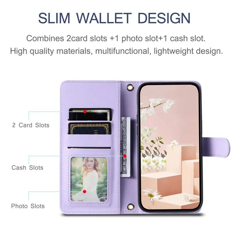Long lanyard Flip Leather Phone Case for Samsung Galaxy S26 S25 S24 Ultra S23 FE S22 S21 S20 S10 Plus Wallet Card Cover Coque