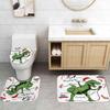 4-Piece Dinosaur And Microphone Pattern Shower Curtain With Hook Bathroom Compartmentary Curtain Bathroom Accessories Home Decor