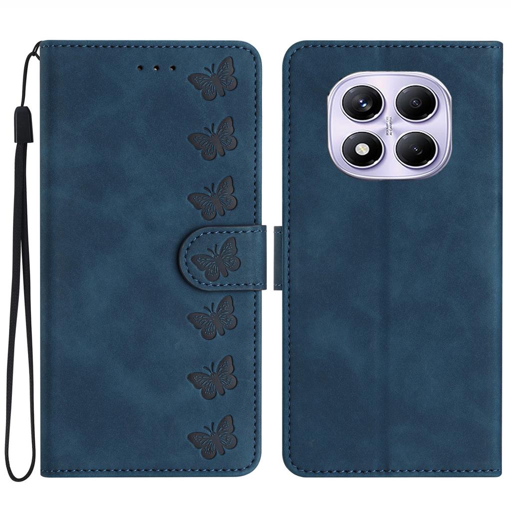 For Xiaomi Redmi Note 14 Pro 4G Case Imprinted Butterfly Leather Wallet Phone Cover