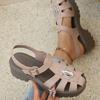 Women Stylish Platform Sandal Beige Openwork Design Comfortable Height Enhancing And Versatile Wedges For Womens Sandals Heels