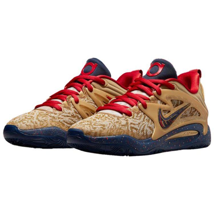 Nike KD 15 EP Olympic Men Sneakers Gold Metallic-Gold University-Red DM1054-700