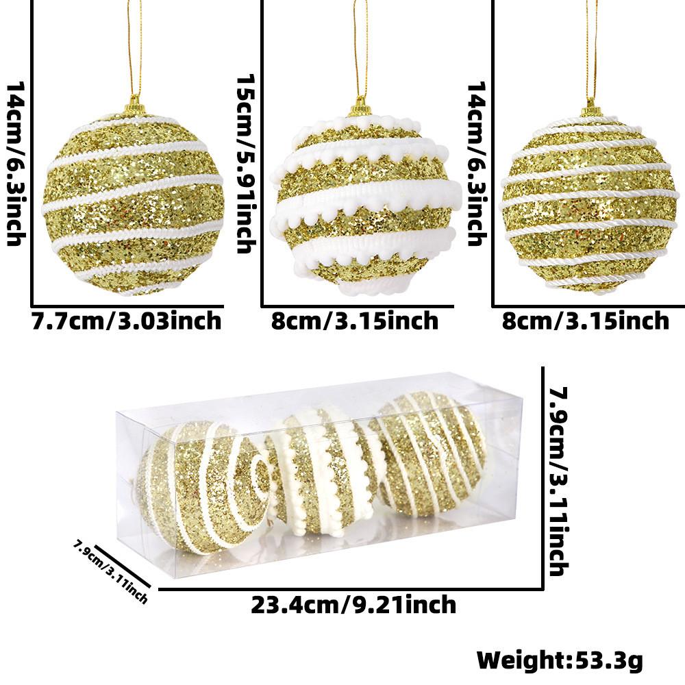 Glamorous Christmas Shimmering Tree Baubles In Silver Pink Gold Red For Cheer Festive