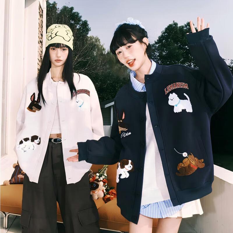 

LEMANISM Мультяшное полотенце Вышивка Бейсбольная куртка XL