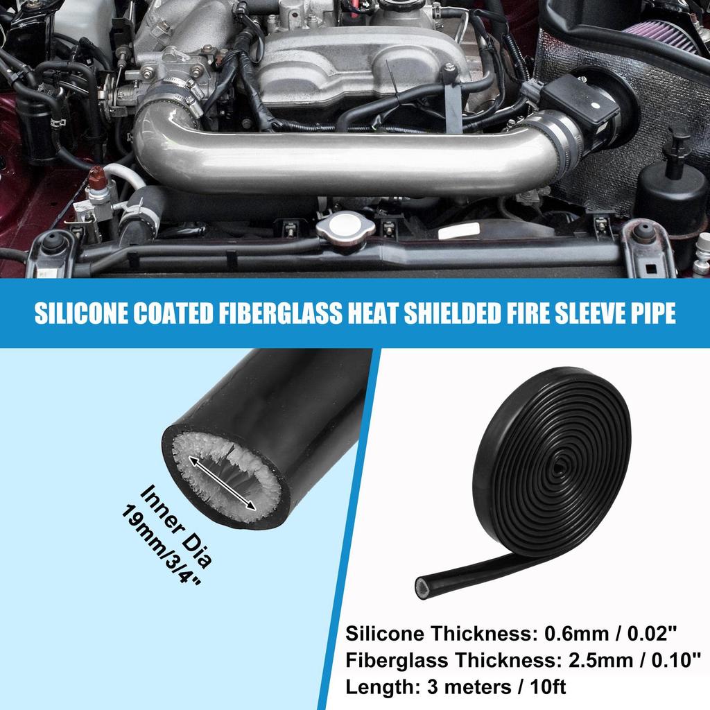 X AUTOHAUX Fuel Hose Protective Cover for Cars, Insulation Pipe, Protective Cover, Heat Shield