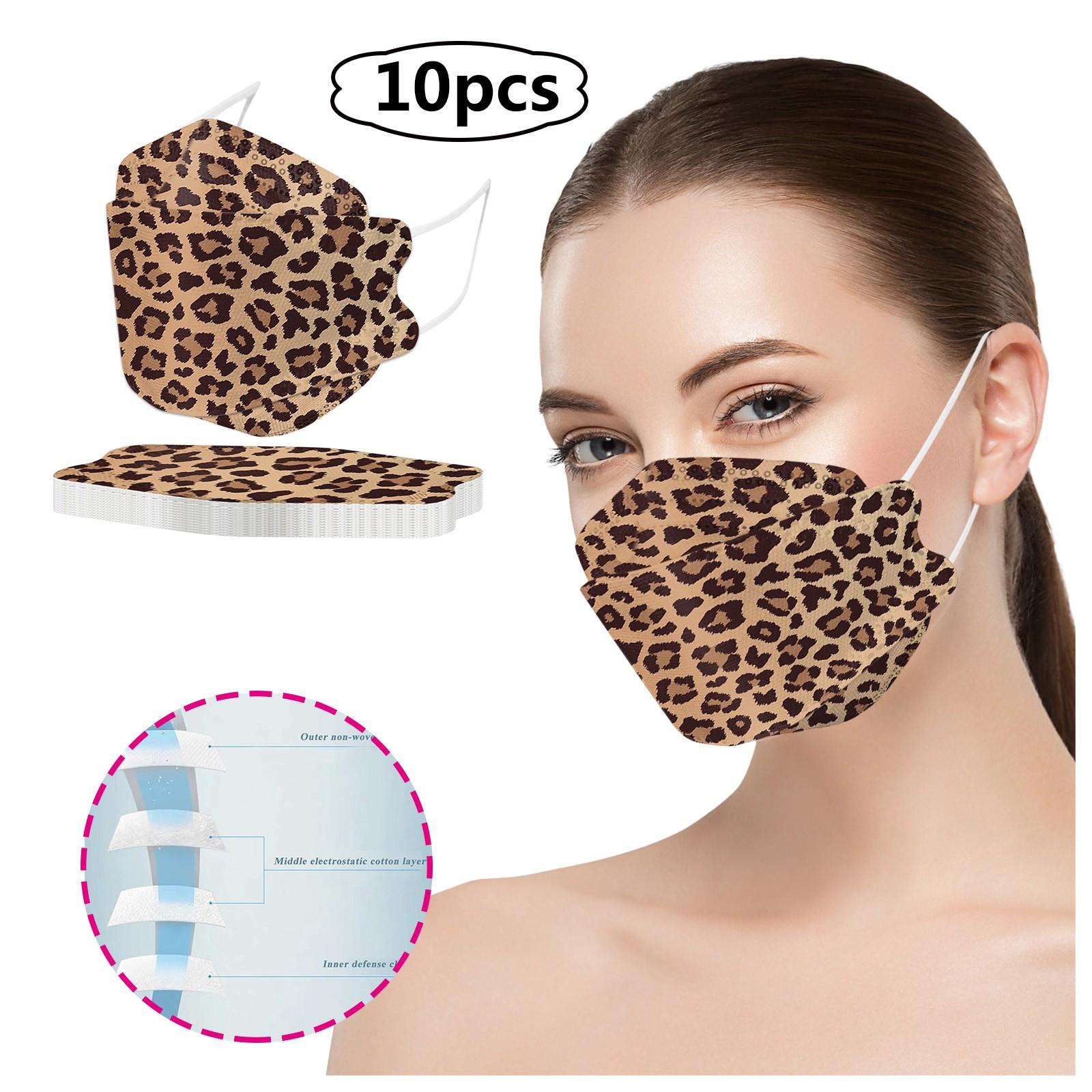 1/5/10/20/50 шт. взрослая леопардовая принтованная уличная защитная маска для лица 20X8CM