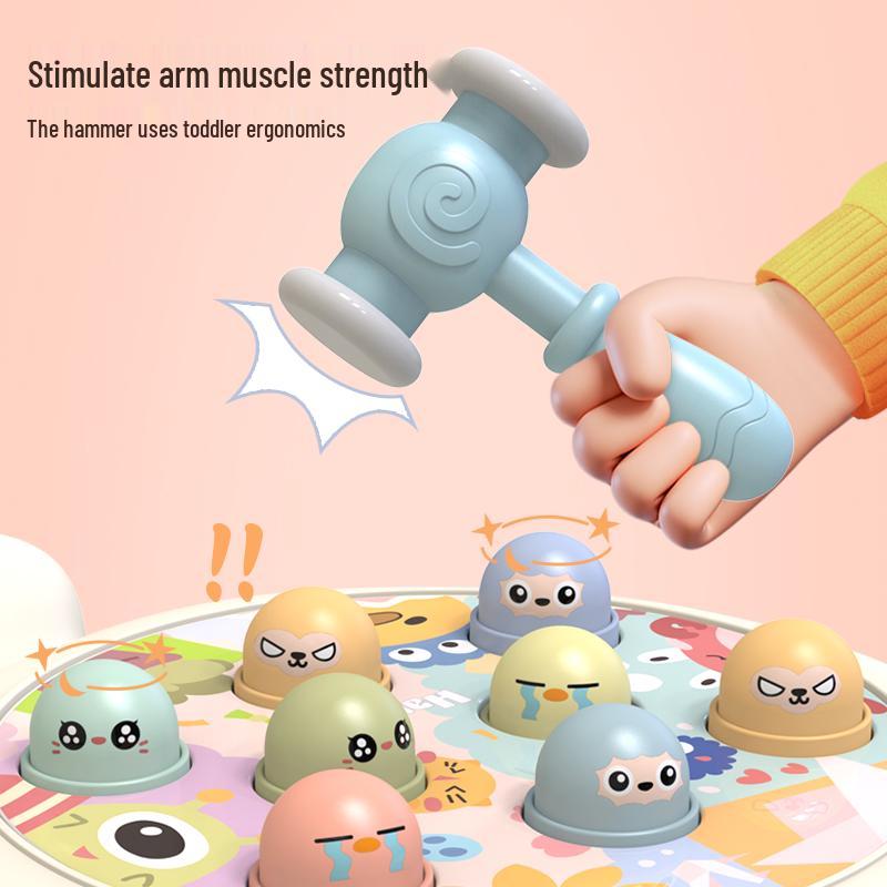 Infant & Toddler Rotating Musical Whack-a-Mole Toy - Early Education for Ages 0-1