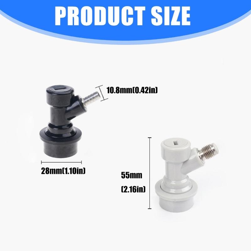 Compact Quick Connect Couplers for Home Brewing Kegs Nonrust Steel and ABS Materials Tool Releases Installation Wide Compatibility