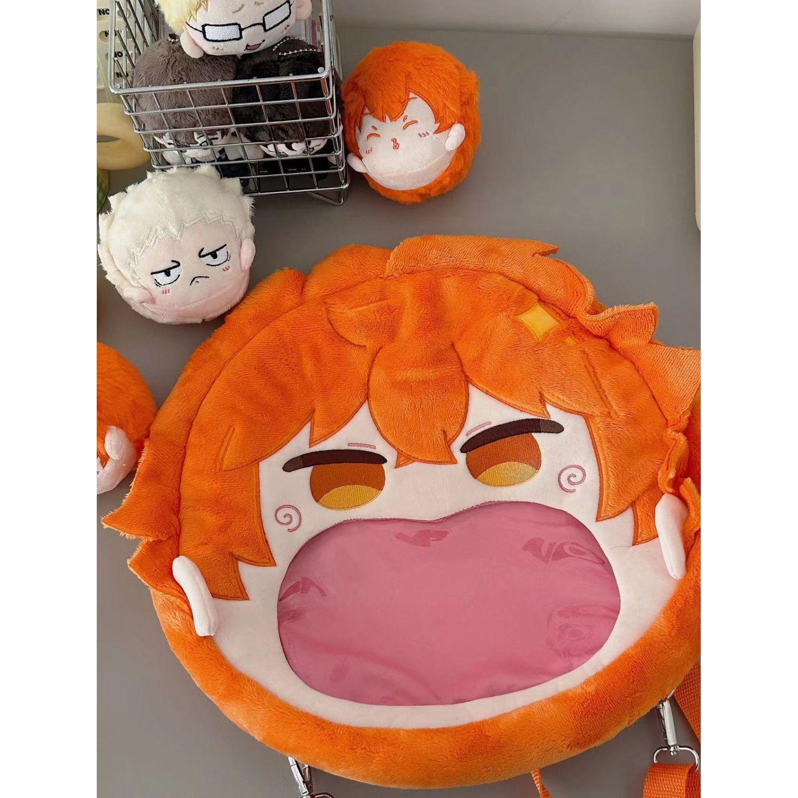 33Cm Haikyu!! Hinata Shoyo Grote Mond Tas Schouder Crossbody Enkele Riem Transparante Display Itabag Voor Merchandise Creatief Afstudeercadeau orange