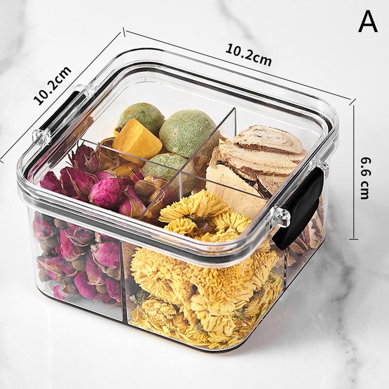 

Прозрачные разделенные пластиковые контейнеры для хранения продуктов с герметичными крышками - Органайзеры для закусок, сухофруктов и домашних вещей, герметичная банка