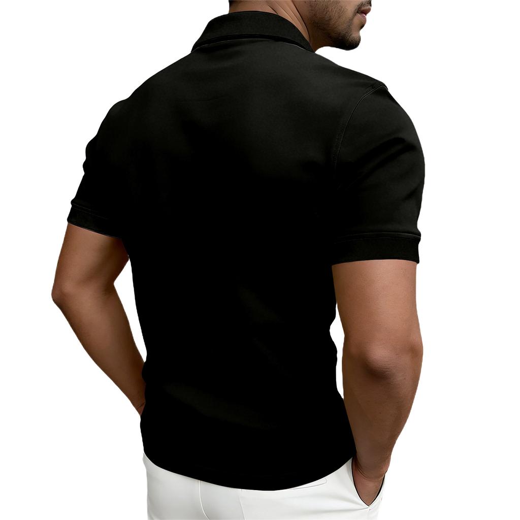 Men's Short-sleeved Button-down T-shirt