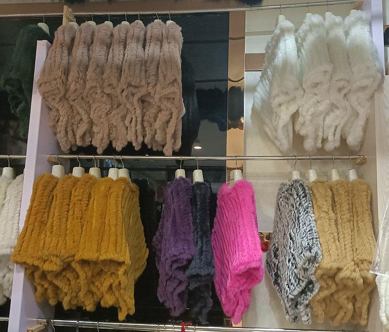 2022 Autumn/Winter Handmade Real Rabbit Fur Knit Triangle Shawl & Women's Pullover Cloak