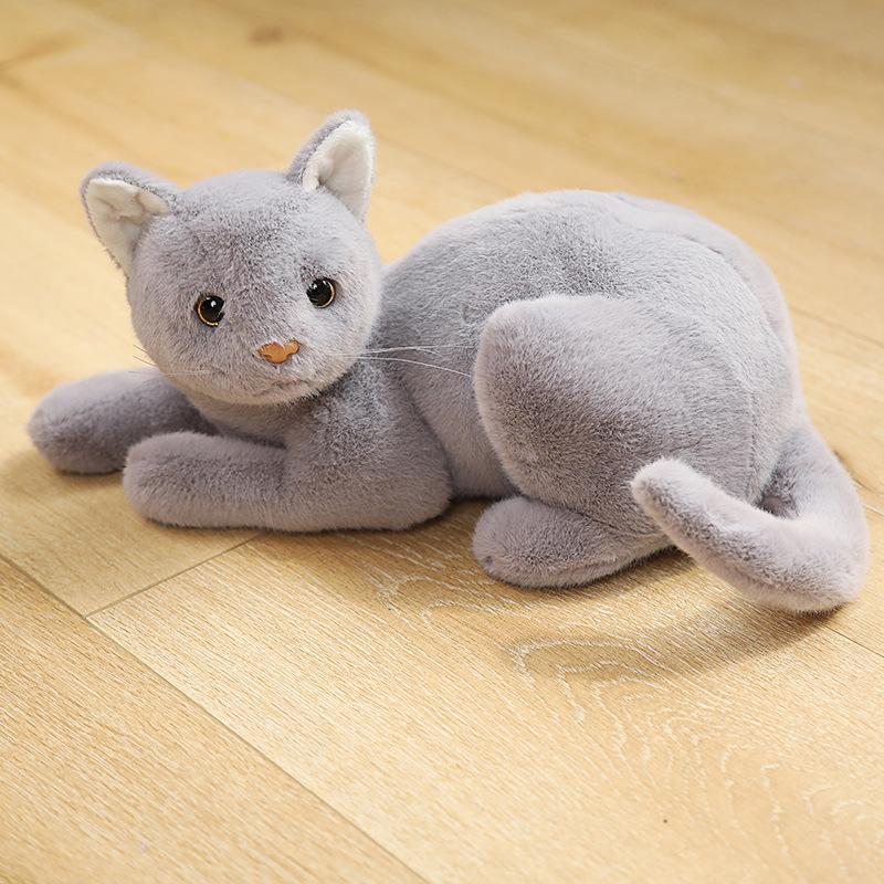 New Simulation Cat Stuffed Animal Plush Toy for Children To Sleep With, Soothing Dolls Cute Christmas Gifts for Kids