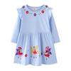 European Style Girls' Polka Dot Princess Dress - Autumn Embroidered Long Sleeve Skirt